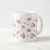 Waxwing, Vogel, Beere, Stern, Schneeflocken, Winte Jumbo-Tasse (Vorderseite Rechts)