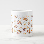 Waxwing, Vogel, Beere, Stern, Schneeflocken, Winte Jumbo-Tasse (Vorderseite)