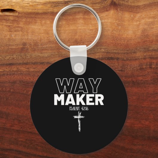 Way Maker Isaiah 42_16 Christian Tee Premium Schlüsselanhänger (Vorderseite)