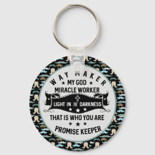 Way Maker Miracle Worker  Mustache Christlich Schlüsselanhänger