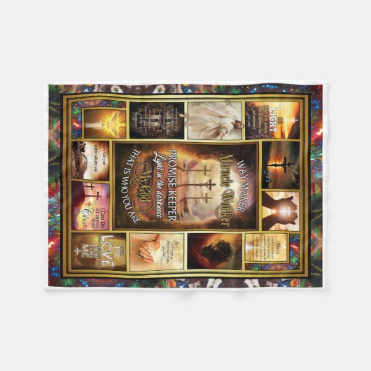 Way Maker Miracle Worker My God Fleecedecke (Vorderseite (Horizontal))
