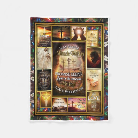 Way Maker Miracle Worker My God Fleecedecke (Vorderseite)