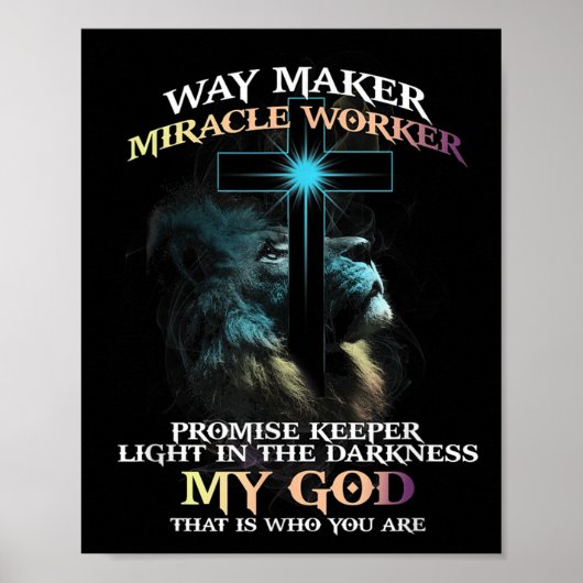 Way Maker Miracle Worker Promise Keeper Light In D Poster (Vorne)