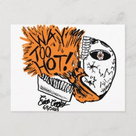WAY TOO HOT! Cartoon-Schädel Postkarte