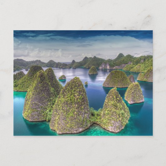 Wayag Island Landschaft, Indonesien Postkarte (Vorderseite)
