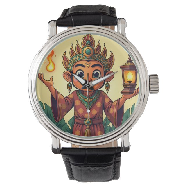 Wayang Amanah Javanisch Armbanduhr (Vorderseite)