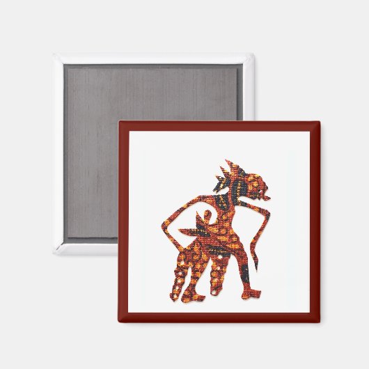 Wayang in Batik II Magnet (Vorderseite/Rückseite)