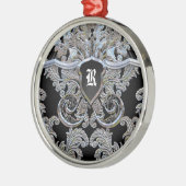 Waydhill Exquisite Viktorianische Monogramm Silbernes Ornament (Links)