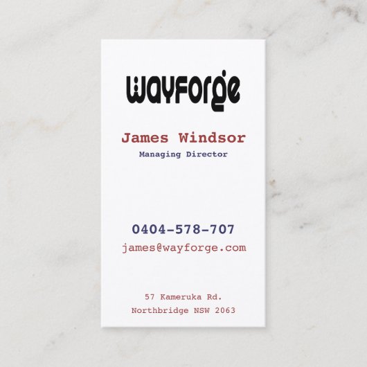 Wayforge Visitenkarte (Vorderseite)