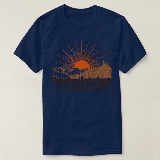 Waylon Jennings Vintag Sun Landschaft T-Shirt (Design vorne)