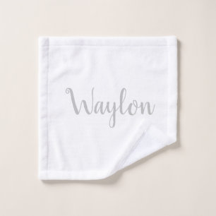 Waylon Name in hellgrau, Waschlappen