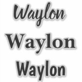 Waylon Name in kurvenreicher Schrift, Aufkleber (Vorderseite)