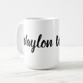 Waylon Name in kurvenreicher Schrift, Kaffeetasse (Vorderseite Links)