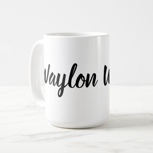 Waylon Name in kurvenreicher Schrift, Kaffeetasse (Vorderseite Links)