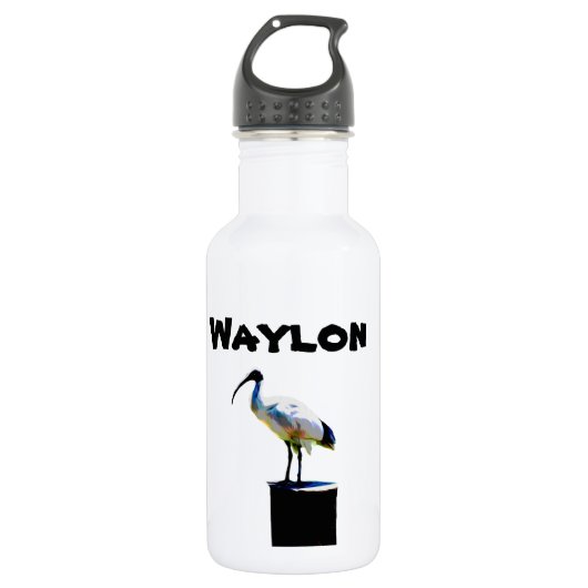 Waylon Name mit Bin Chicken, Wasserflasche (Vorderseite)