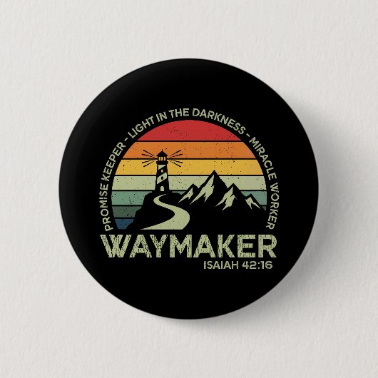 Waymaker Christliche Typografie Inspirierende Bibe Button (Vorderseite)