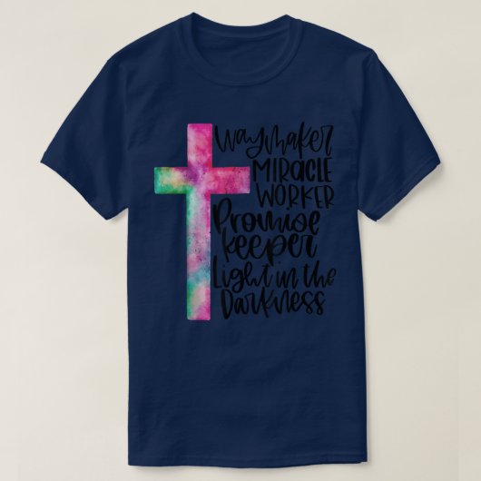 Waymaker Miracle Worker Rainbow, Christlich T-Shirt (Design vorne)