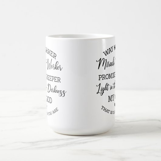 Waymaker, Wunderarbeiter - Schwarzer Druck Kaffeetasse (Mittel)