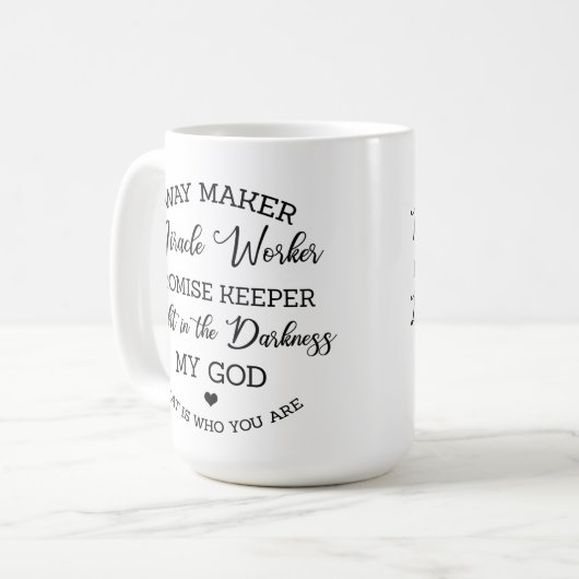 Waymaker, Wunderarbeiter - Schwarzer Druck Kaffeetasse (Vorderseite Links)