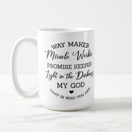 Waymaker, Wunderarbeiter - Schwarzer Druck Kaffeetasse (Links)