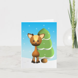 Wayne Deer im Schnee Feiertagskarte