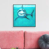 "Wayne" Der große weiße HaiDer große weiße Hai Leinwanddruck (Insitu (Wohnzimmer))