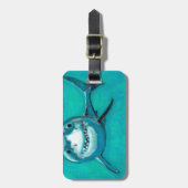 "Wayne" der Weiße Hai Gepäckanhänger (Vorderseite vertikal)