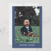 WAYNE Hockey Foto zum ersten Geburtstag Einladung (Rückseite)