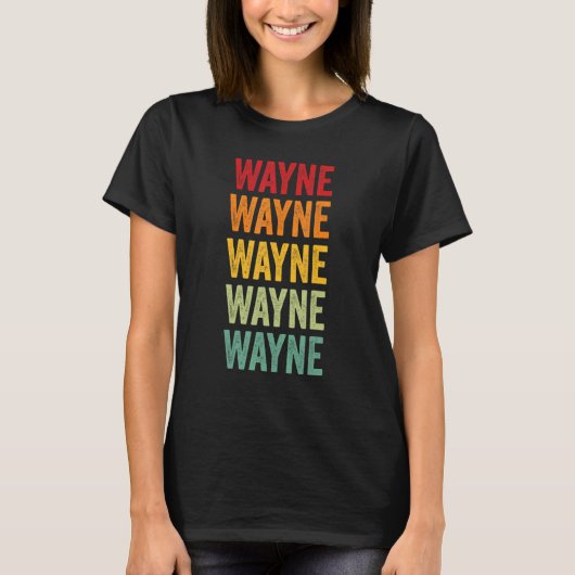 Wayne Landkreis Mississippi Rainbow Text Design T-Shirt (Vorderseite)