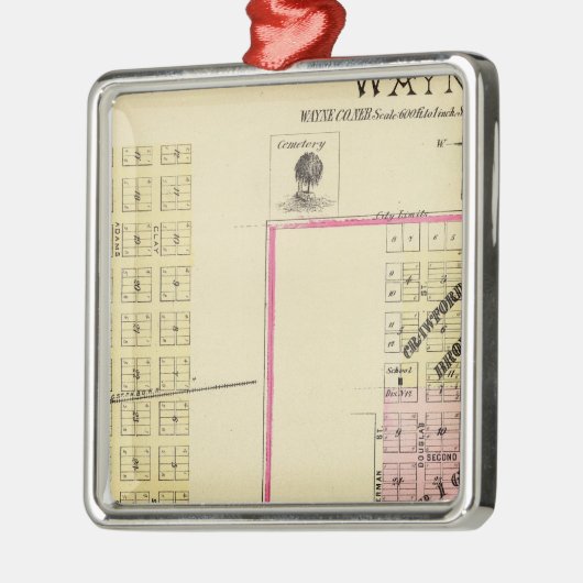 Wayne, Nebraska Silbernes Ornament (Links)