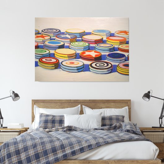 Wayne Thiebaud art style Leinwanddruck (Insitu (Schlafzimmer))