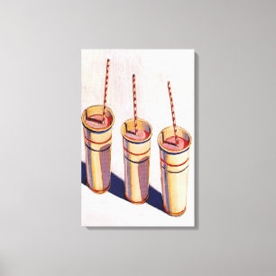 Wayne Thiebaud - Three Strawberry Shakes - 1964 Leinwanddruck