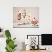 wayne thiebaud - vier sundaes poster (Heimbüro)