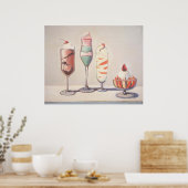 wayne thiebaud - vier sundaes poster (Küche)