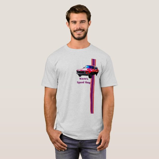 Waynes Mustang spped Geschäft T-Shirt (Vorne ganz)