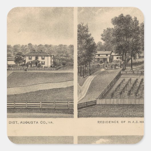 Waynesboro, Landkreis Augusta Quadratischer Aufkleber (Vorderseite)