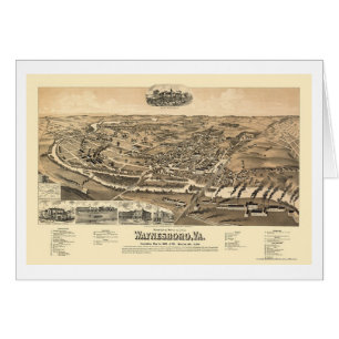 Waynesboro, panoramische Karte VA - 1891