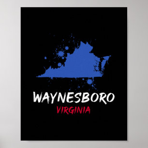 Waynesboro Virginia Va Farbklecks Urlaubsandenken Poster