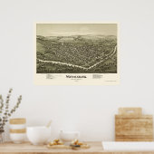 Waynesburg, PA Panorama Karte - 1897 Poster (Küche)