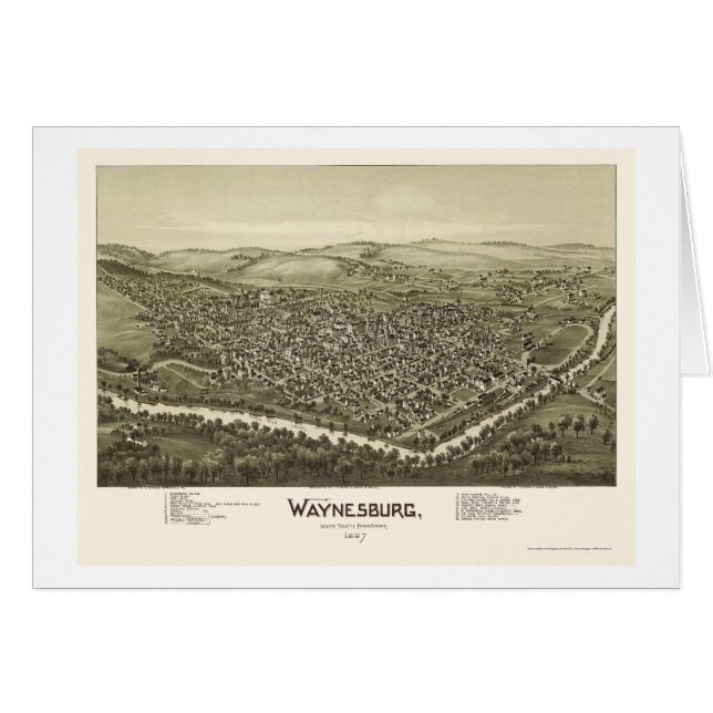 Waynesburg, panoramische Karte PAs - 1897 (Vorderseite (Horizontal))