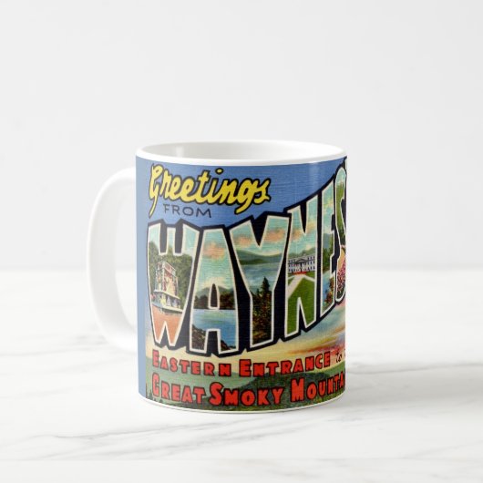 Waynesville Great Smoky Mountains Kaffeetasse (Vorderseite Links)