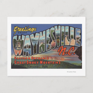 Waynesville, North Carolina - Großbuchstaben Postkarte