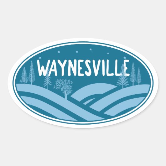 Waynesville North Carolina Outdoors Ovaler Aufkleber (Vorderseite)