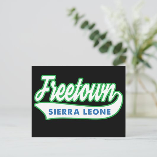 WAYout Arts Freeetown Sierra Leone Flaggenfarben Postkarte (Stehend Vorderseite)