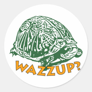 Wazzup - Klassischer Rundaufkleber, glänzend Runder Aufkleber