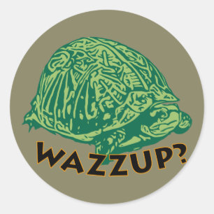 Wazzup - Klassischer Rundaufkleber, glänzend Runder Aufkleber