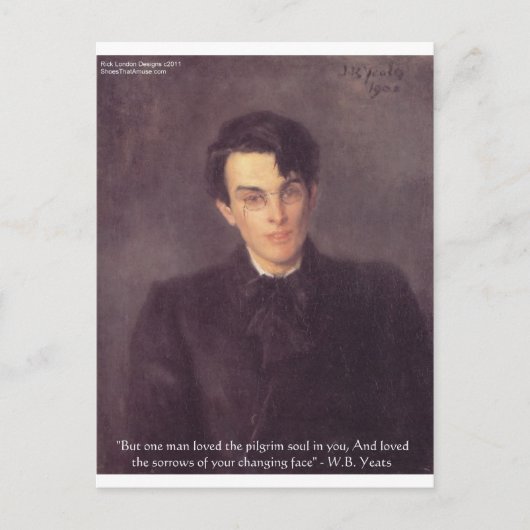 WB Yeats "Pilgrim Soul" Liebe Kostenvoranschlag Ge Postkarte (Vorderseite)