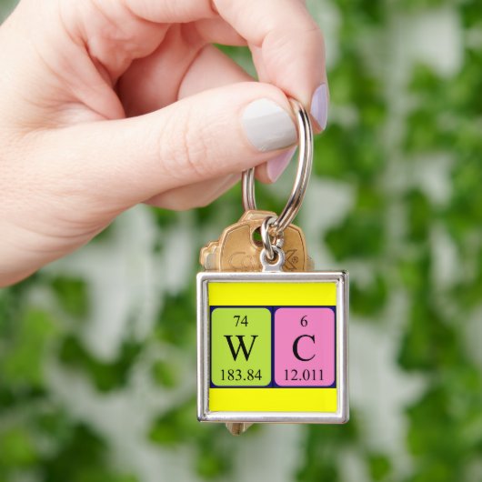 WC periodic table keyring Schlüsselanhänger (Hand)