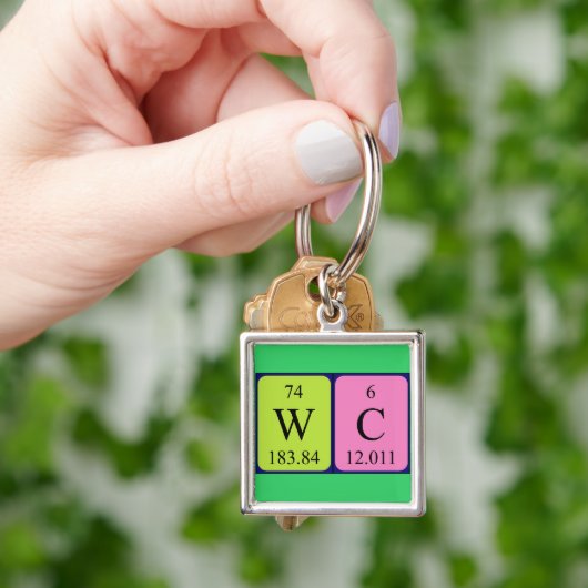 WC periodic table keyring Schlüsselanhänger (Hand)