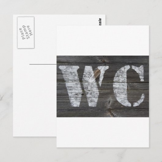 WC Schild Postkarte (Vorne/Hinten)